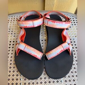Teva Original Universal Orange Tie Dye Sandals Women’s size 9